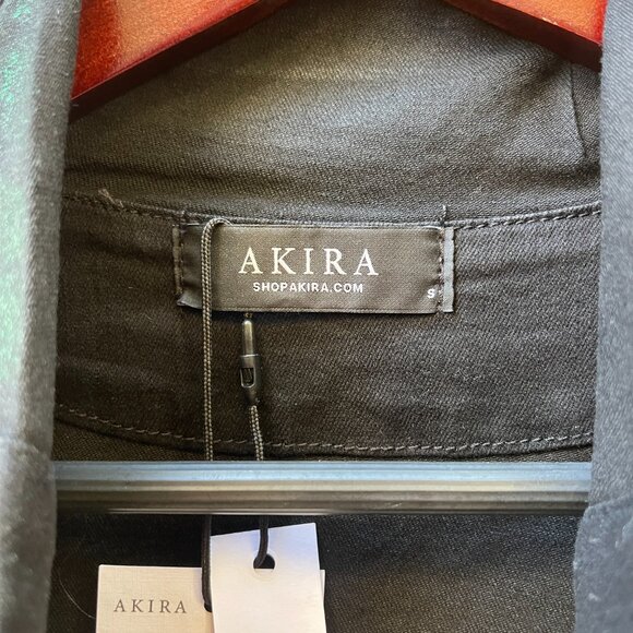 NWT Akira FOIL EFFECT DENIM TOP S - Picture 4 of 10